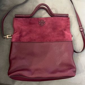 Tory Burch suede messenger bag